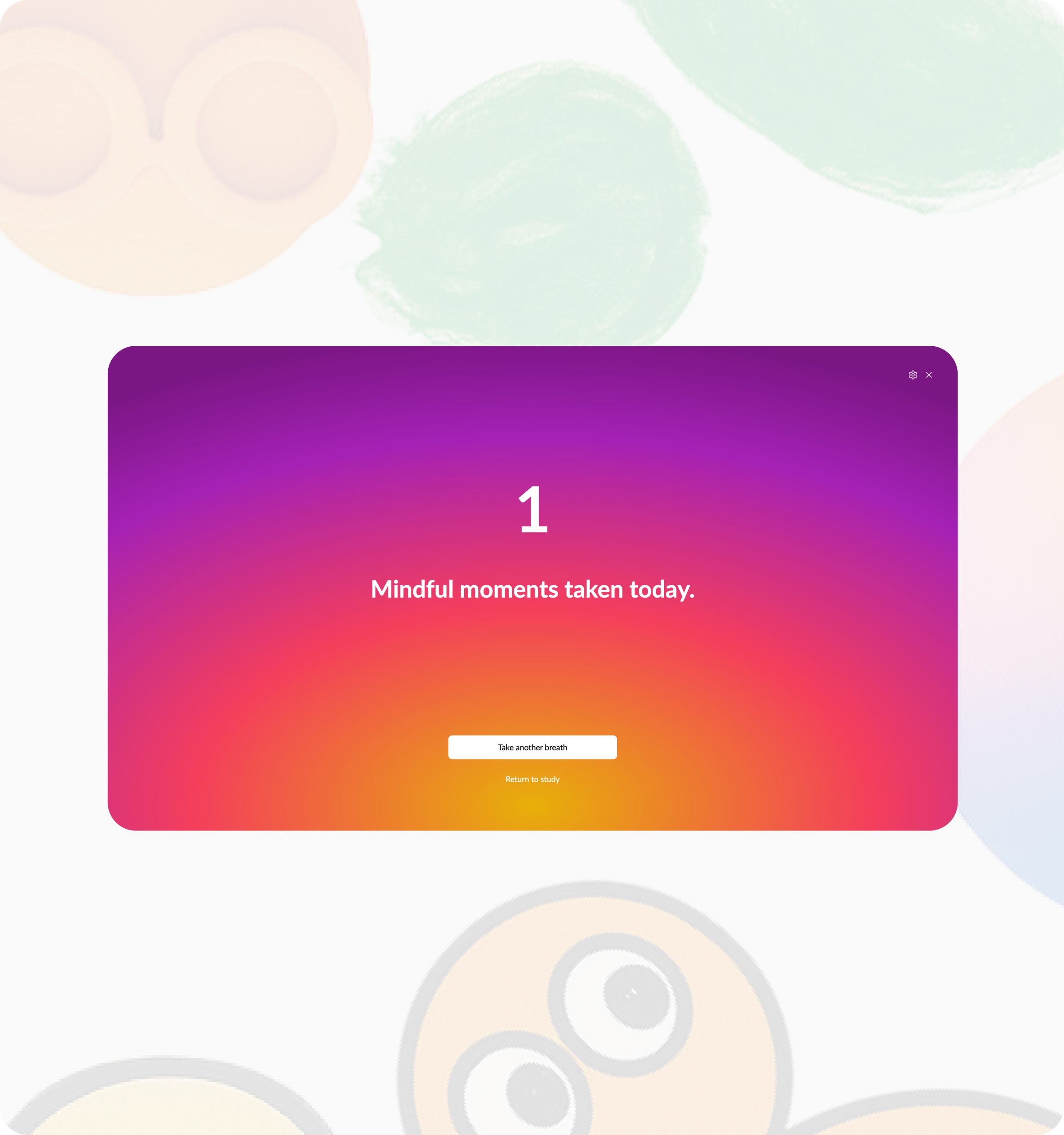 Mindfulness widget with guided breathing